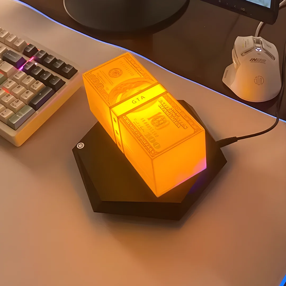 Glow District lamp in Amber Glow light mode
